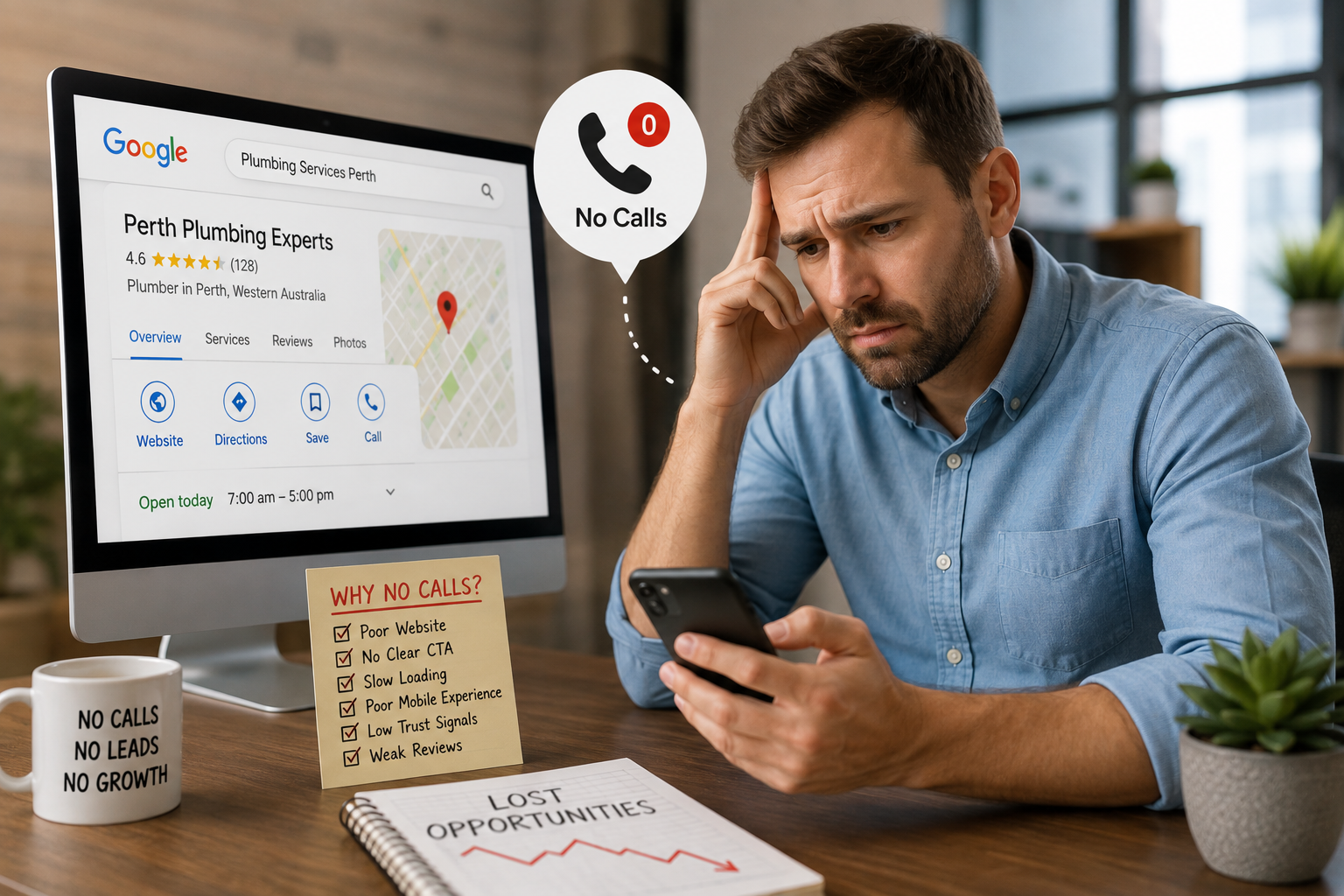 Perth business appearing on Google but receiving no customer calls