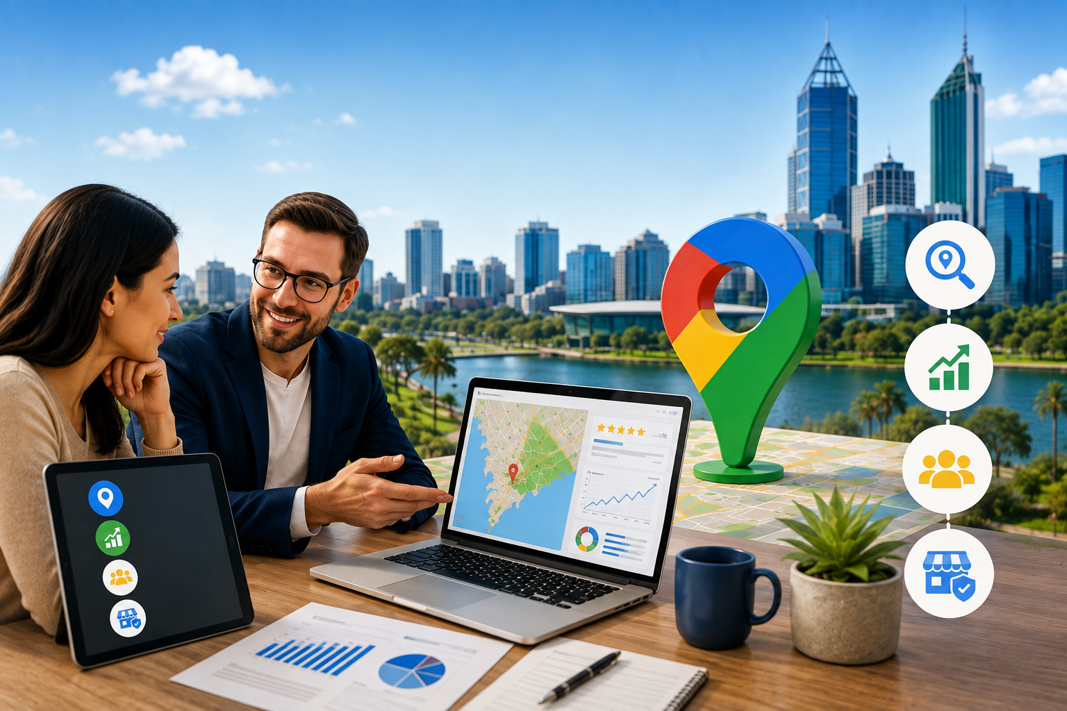 SEO agency helping a business improve Google Maps rankings in Perth